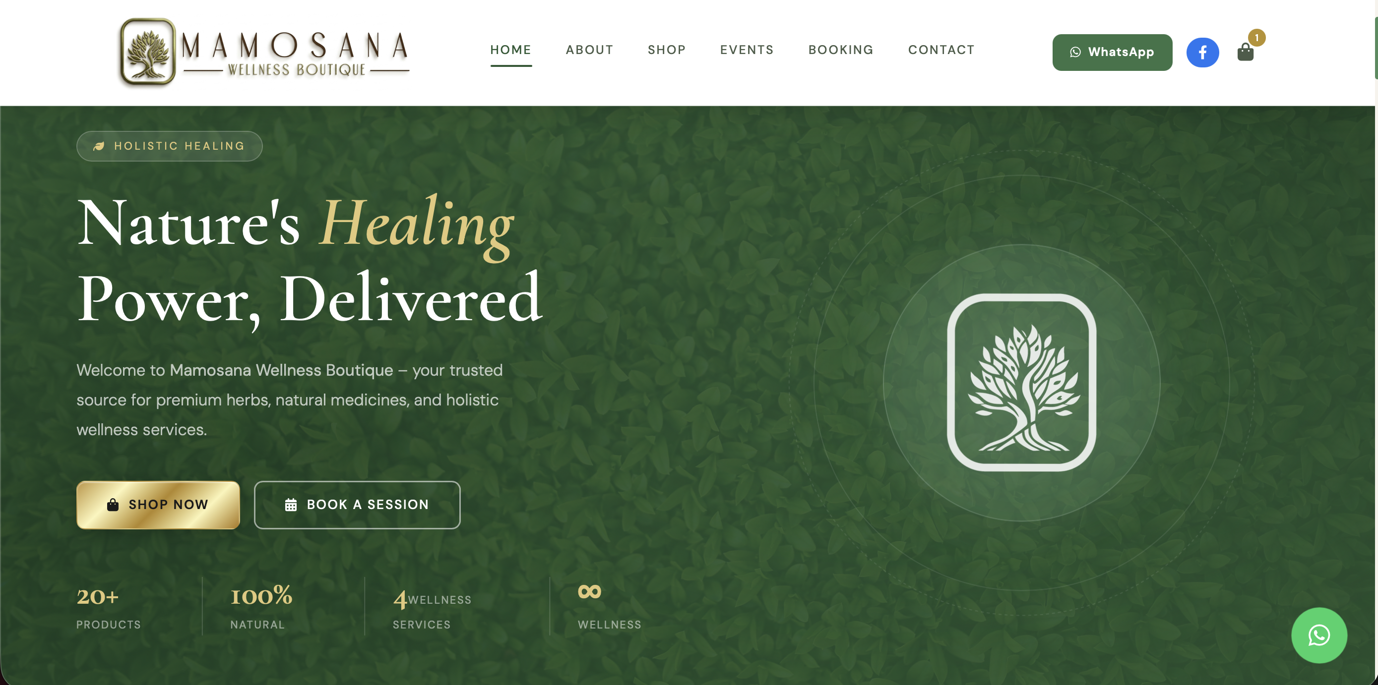 Mamosana Wellness Website and Booking Portal